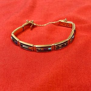 14k gold and semi precious bracelet